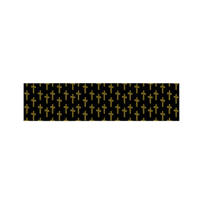 Religious Cross Pattern Print Bed Runner