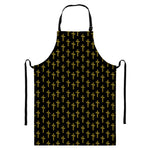 Religious Cross Pattern Print Bib Apron With Pocket