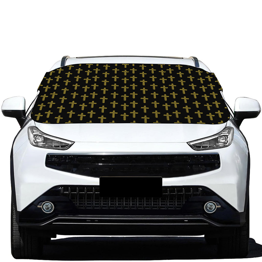 Religious Cross Pattern Print Car Windshield Snow Cover