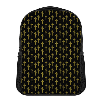 Religious Cross Pattern Print Casual Backpack