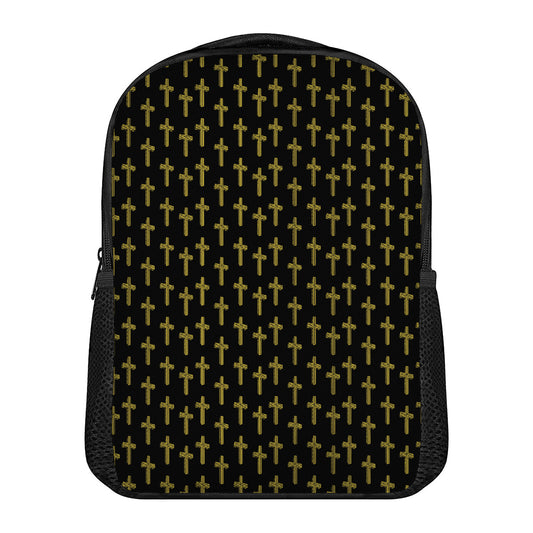 Religious Cross Pattern Print Casual Backpack