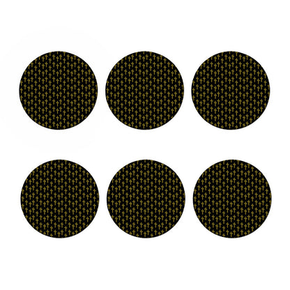 Religious Cross Pattern Print Coaster Set