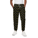 Religious Cross Pattern Print Cotton Pants