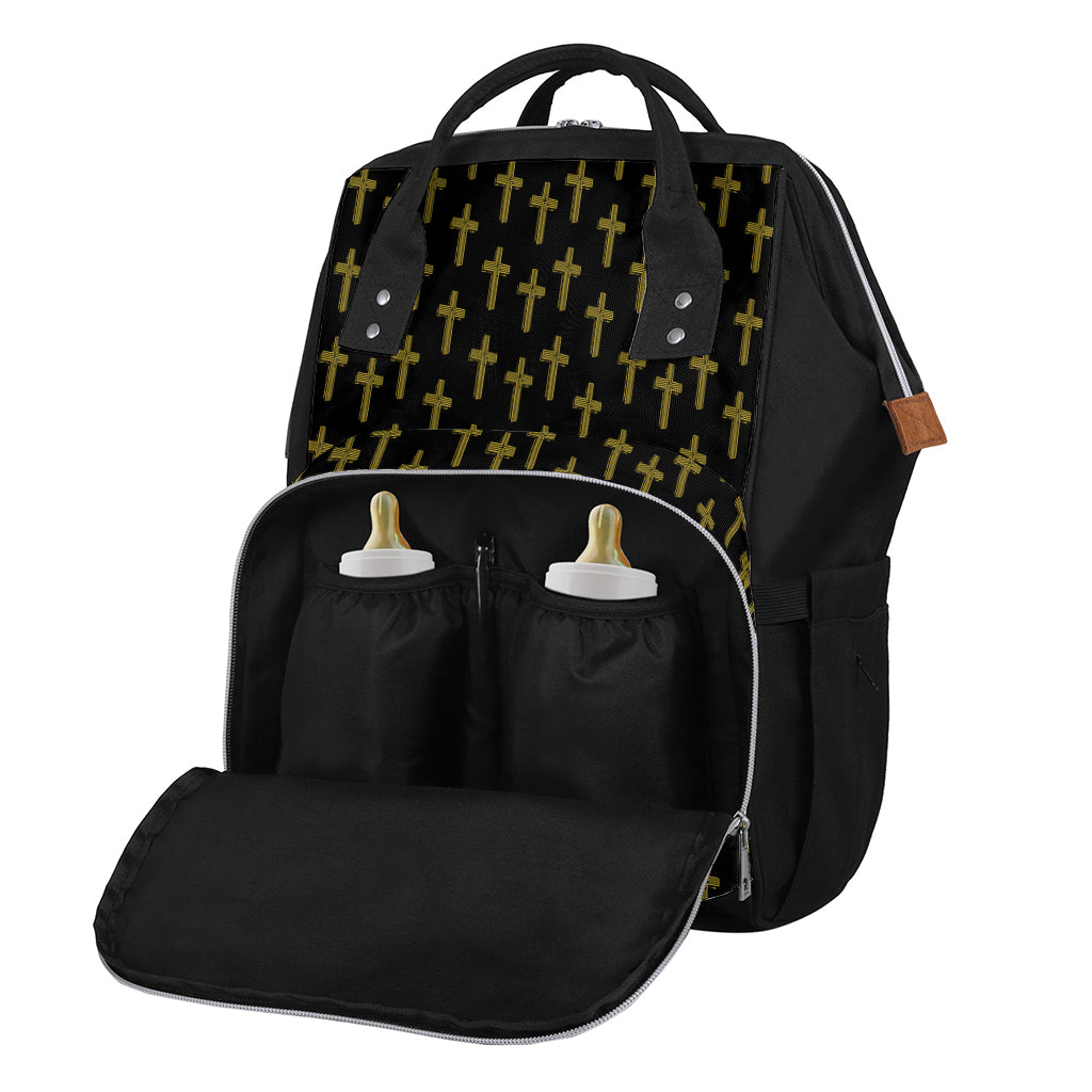 Religious Cross Pattern Print Diaper Bag