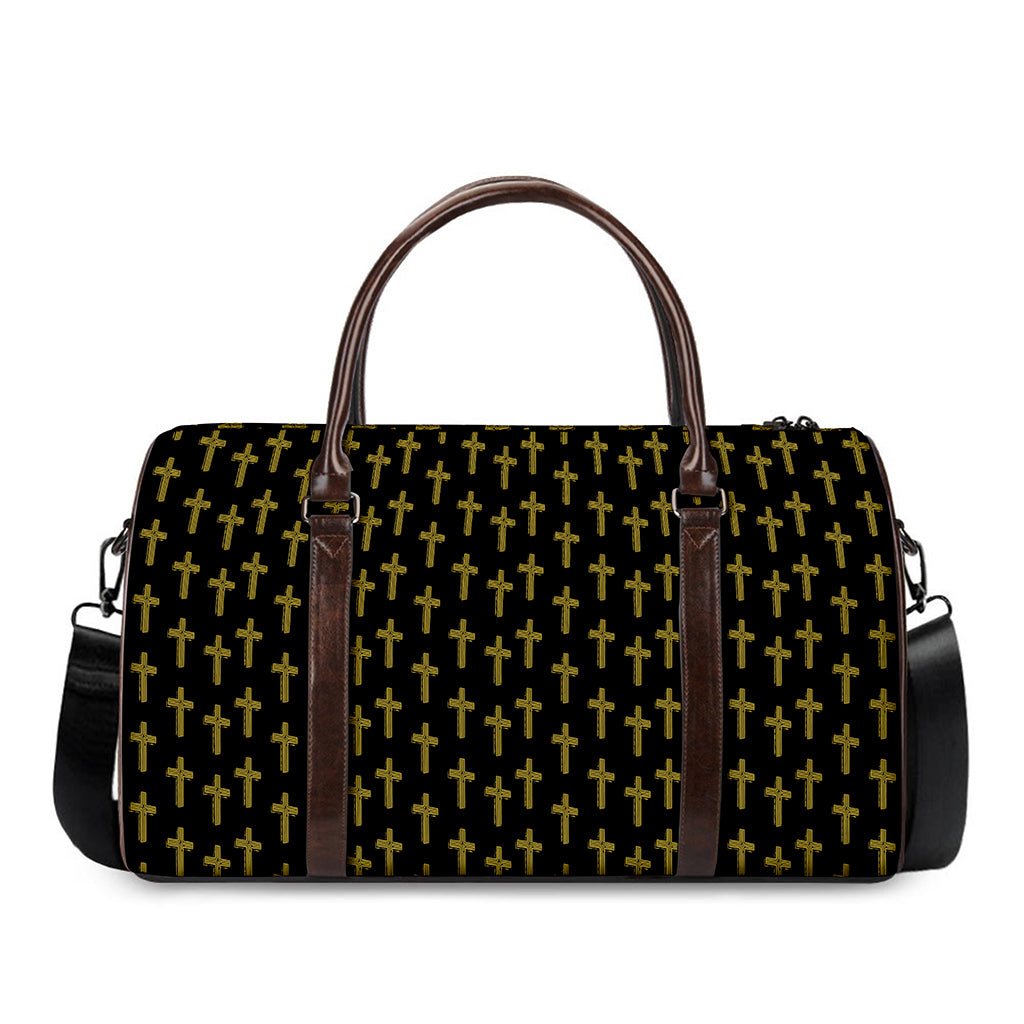Religious Cross Pattern Print Duffle Bag