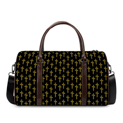 Religious Cross Pattern Print Duffle Bag