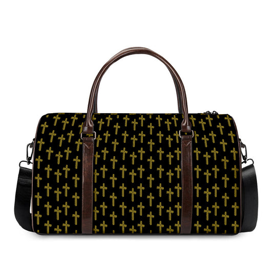 Religious Cross Pattern Print Duffle Bag