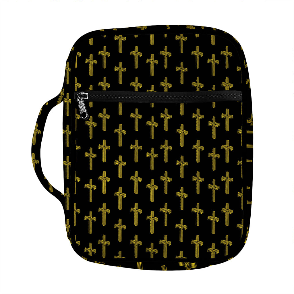 Religious Cross Pattern Print Front Pocket Bible Bag