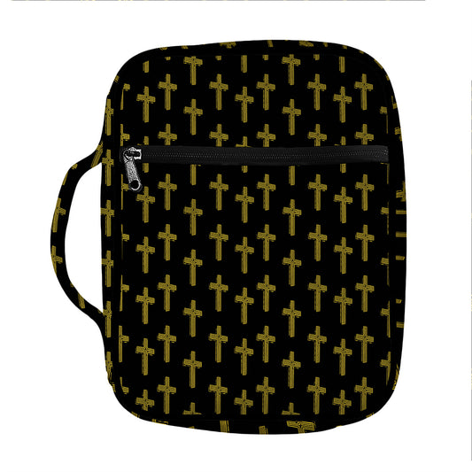 Religious Cross Pattern Print Front Pocket Bible Bag