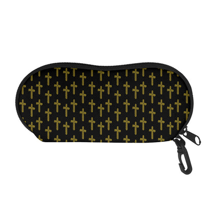 Religious Cross Pattern Print Glasses Case
