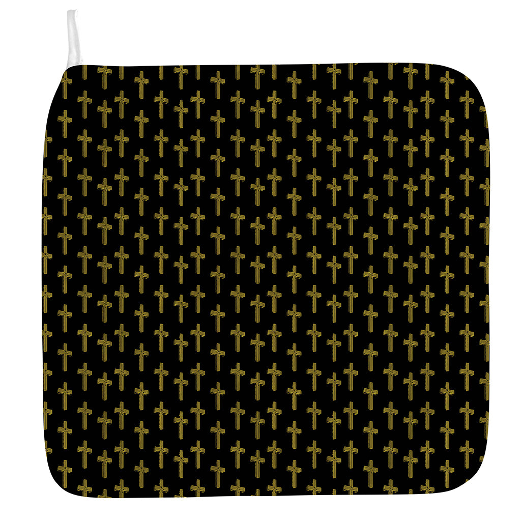 Religious Cross Pattern Print Hand Towel