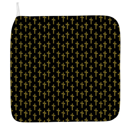 Religious Cross Pattern Print Hand Towel