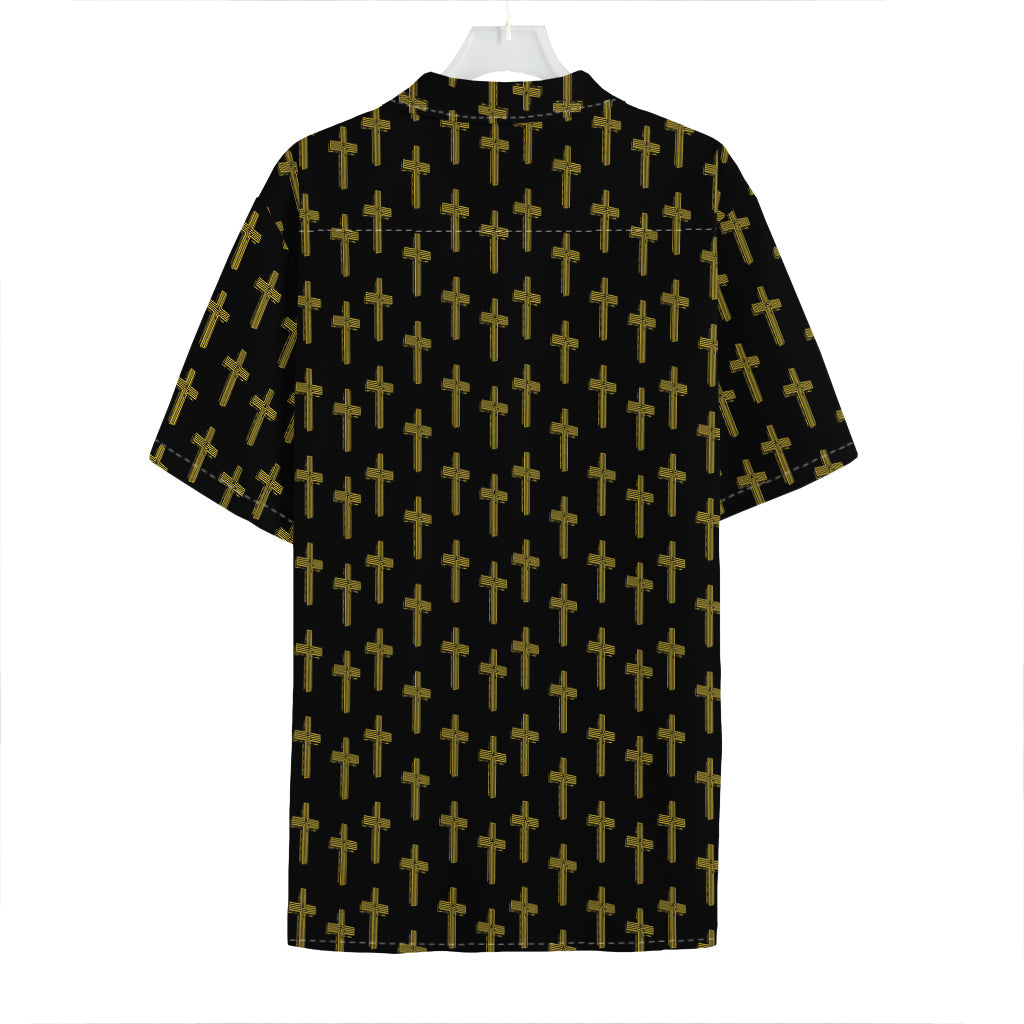Religious Cross Pattern Print Hawaiian Shirt