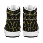 Religious Cross Pattern Print High Top Leather Sneakers