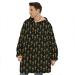 Religious Cross Pattern Print Hoodie Blanket