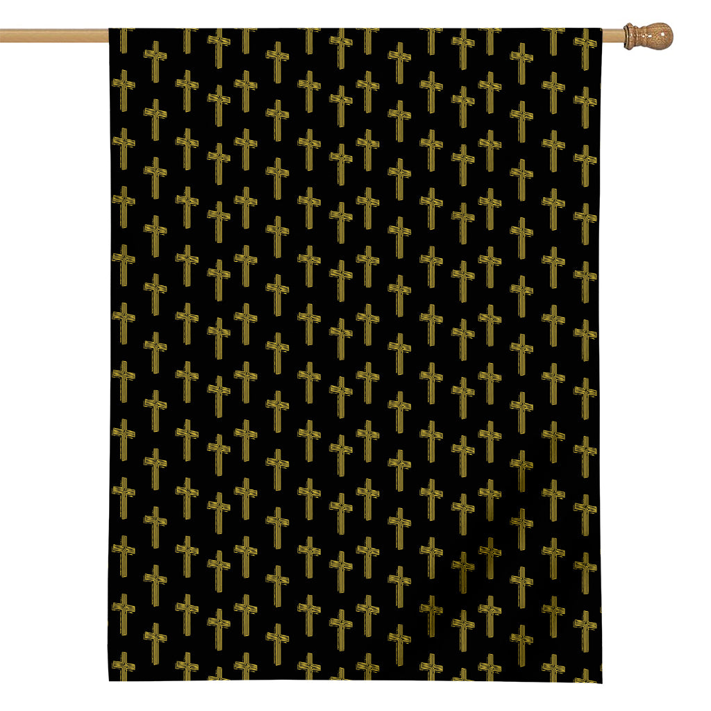 Religious Cross Pattern Print House Flag