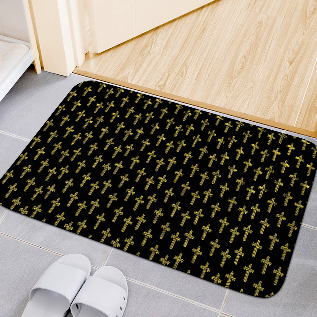 Religious Cross Pattern Print Indoor Door Mat