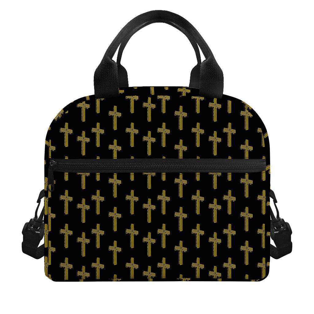 Religious Cross Pattern Print Insulated Lunch Bag