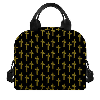 Religious Cross Pattern Print Insulated Lunch Bag