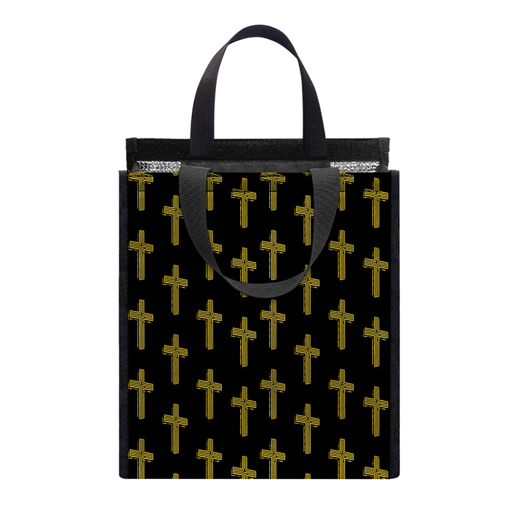 Religious Cross Pattern Print Insulated Lunch Tote
