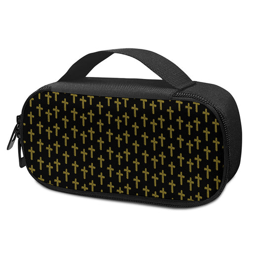 Religious Cross Pattern Print Insulin Cooler Travel Case