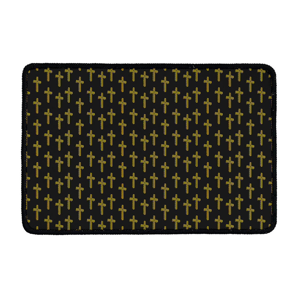 Religious Cross Pattern Print Kitchen Mat