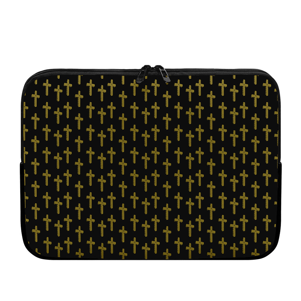 Religious Cross Pattern Print Laptop Sleeve
