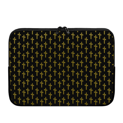Religious Cross Pattern Print Laptop Sleeve