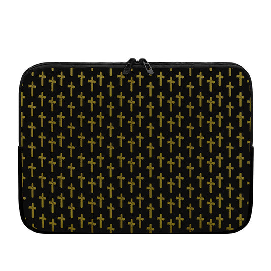 Religious Cross Pattern Print Laptop Sleeve