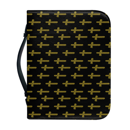 Religious Cross Pattern Print Leather Bible Cover