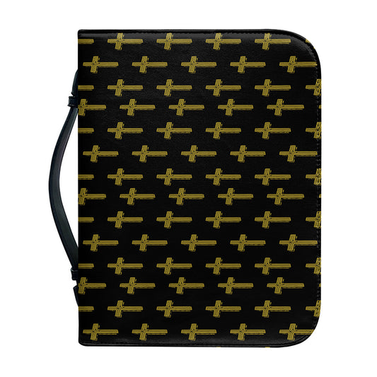 Religious Cross Pattern Print Leather Bible Cover