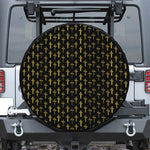 Religious Cross Pattern Print Leather Spare Tire Cover