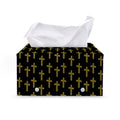 Religious Cross Pattern Print Leather Tissue Box Cover