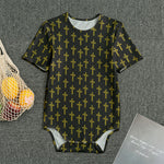 Religious Cross Pattern Print Men's Bodysuit