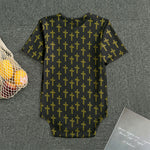 Religious Cross Pattern Print Men's Bodysuit