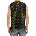 Religious Cross Pattern Print Men's Fitness Tank Top