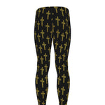 Religious Cross Pattern Print Men's leggings