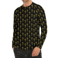 Religious Cross Pattern Print Men's Long Sleeve Rash Guard