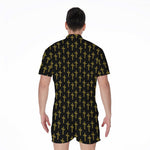 Religious Cross Pattern Print Men's Rompers