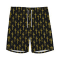 Religious Cross Pattern Print Men's Athletic Shorts