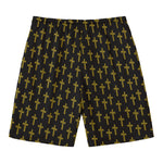 Religious Cross Pattern Print Men's Swim Trunks