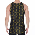 Religious Cross Pattern Print Men's Velvet Tank Top