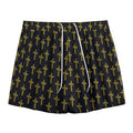 Religious Cross Pattern Print Mesh Shorts