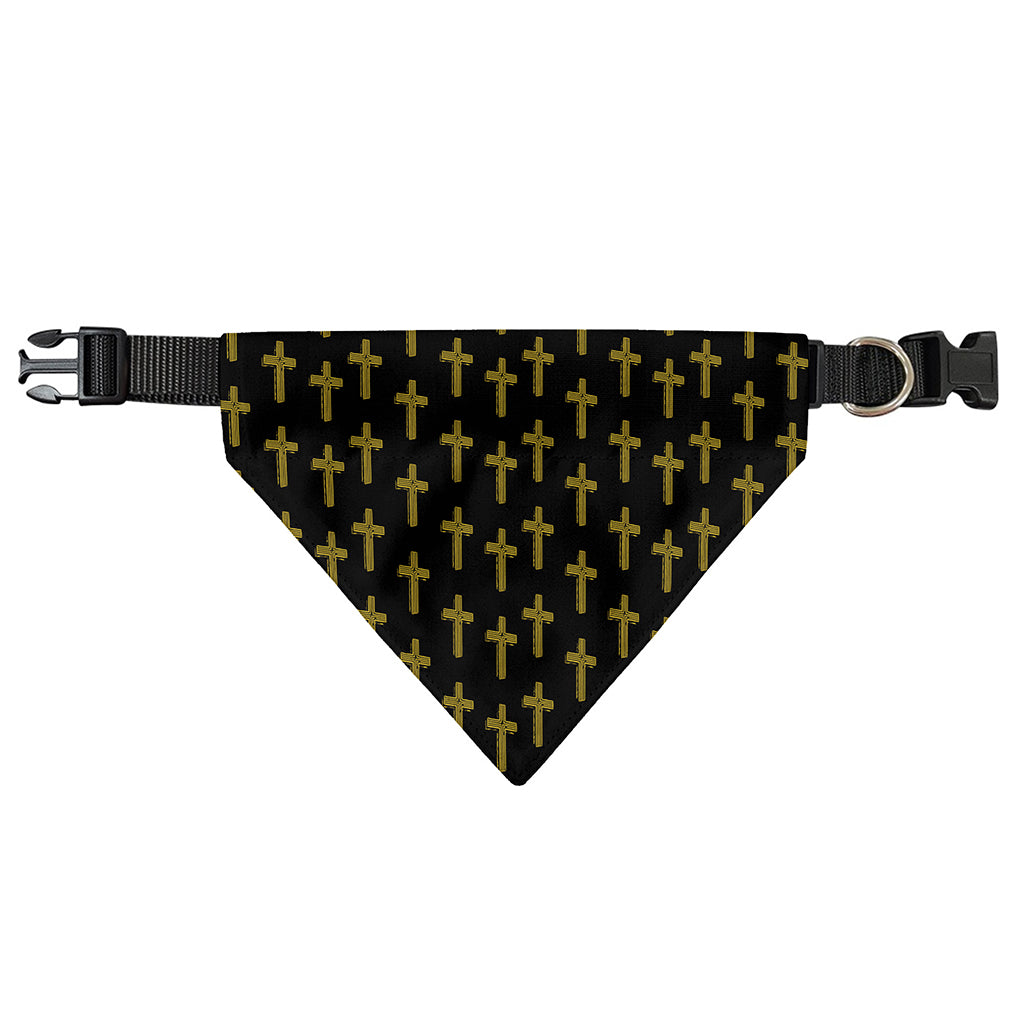 Religious Cross Pattern Print Over The Collar Dog Bandana