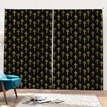 Religious Cross Pattern Print Pencil Pleat Curtains