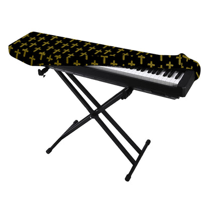 Religious Cross Pattern Print Piano Keyboard Cover