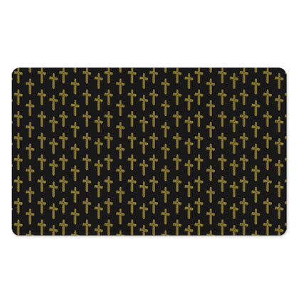Religious Cross Pattern Print Polyester Doormat