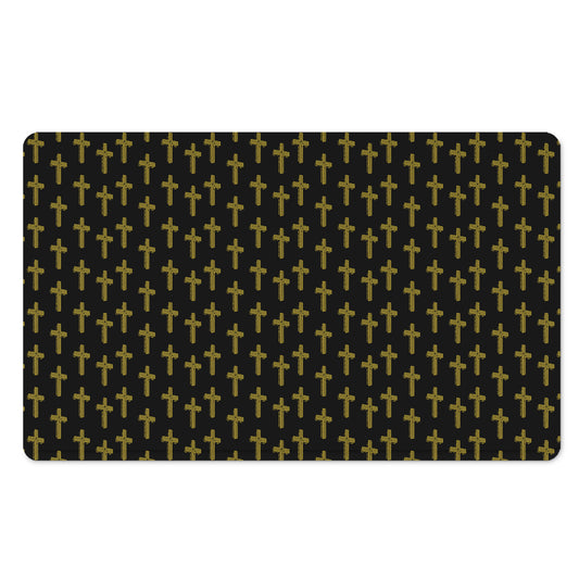 Religious Cross Pattern Print Polyester Doormat