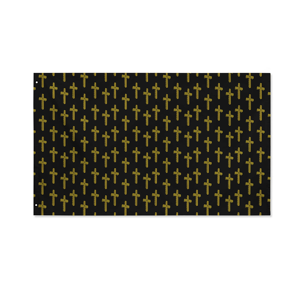 Religious Cross Pattern Print Polyester Flag