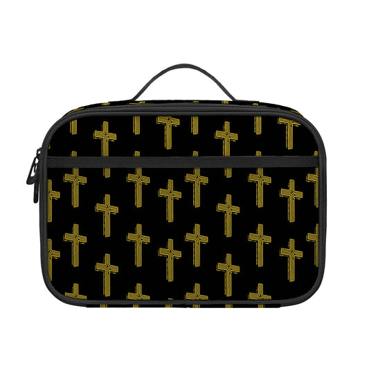 Religious Cross Pattern Print Portable Lunch Bag